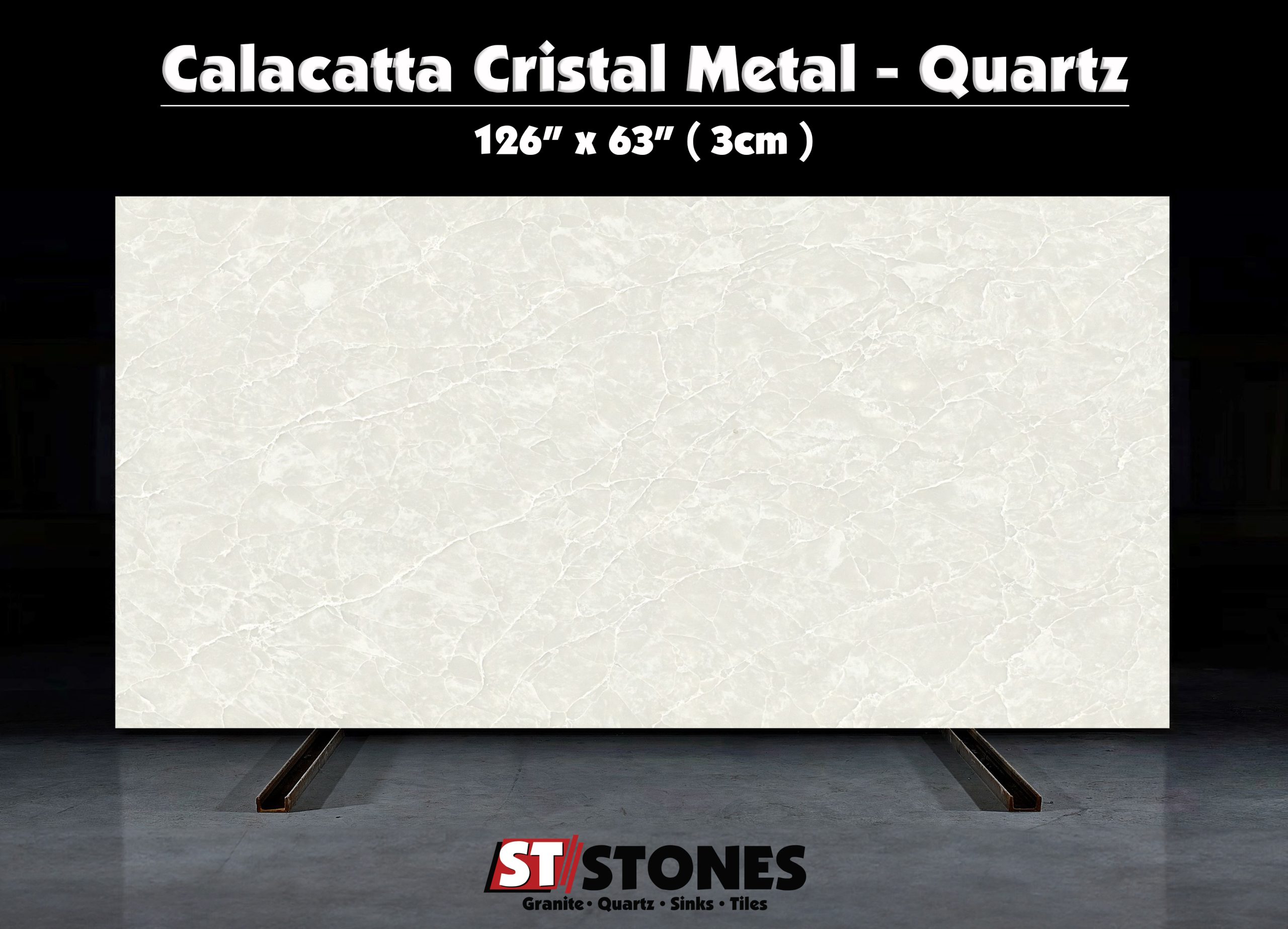 Calacatta CristalMetal Quartz 3CM