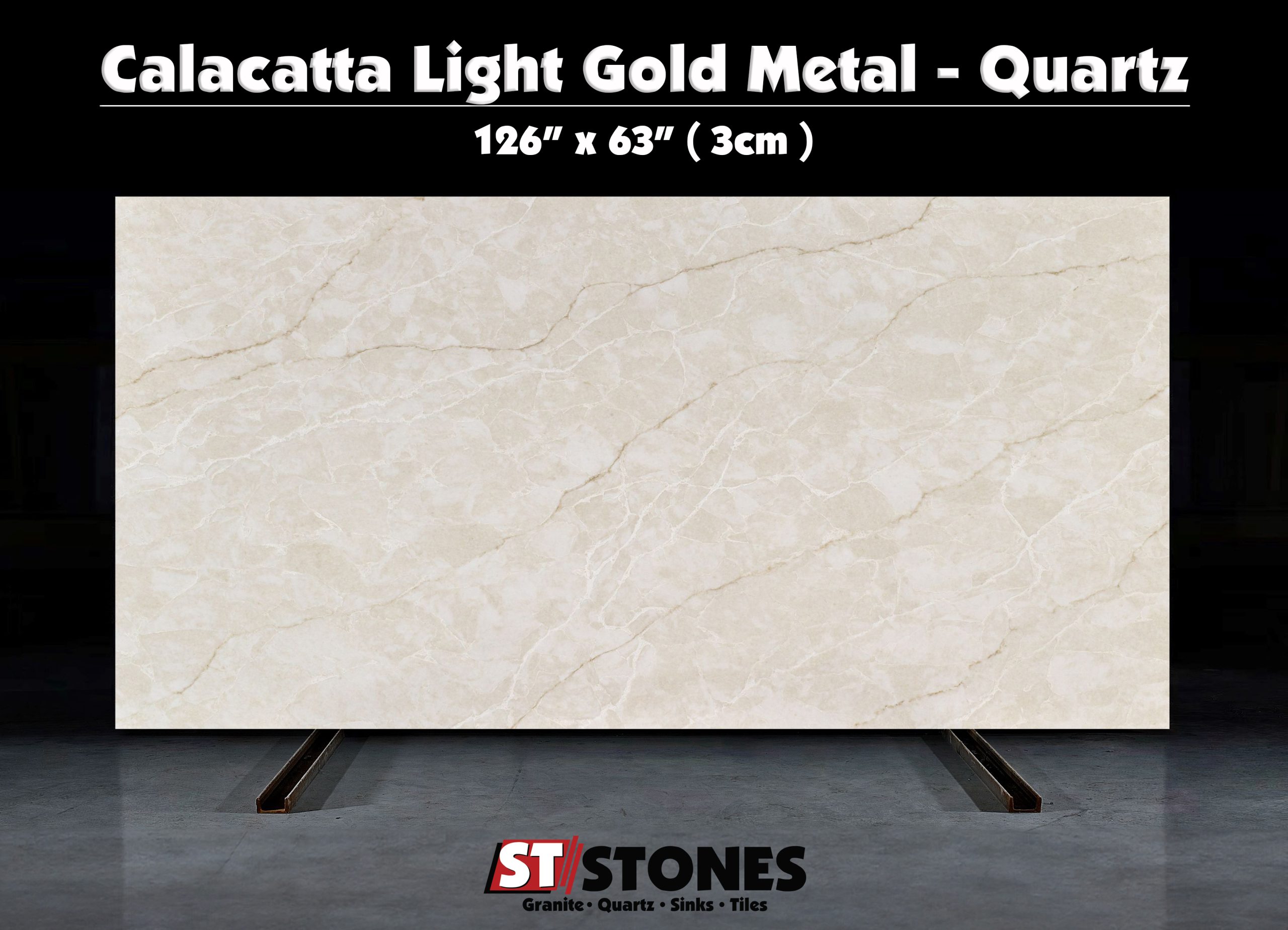 Calacatta LightGoldMetal Quartz 3CM