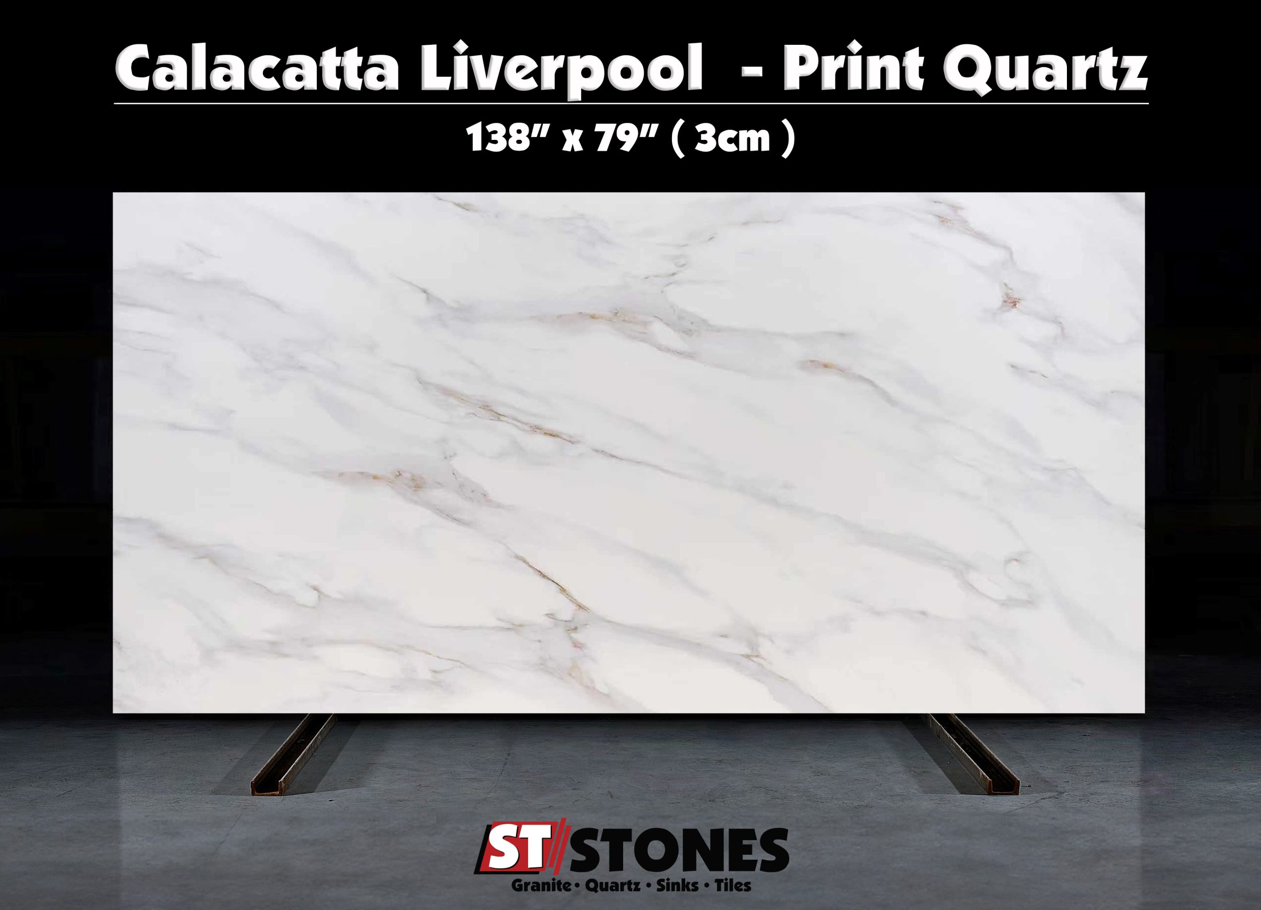 Calacatta Liverpool 75sqft Print Quartz 3CM