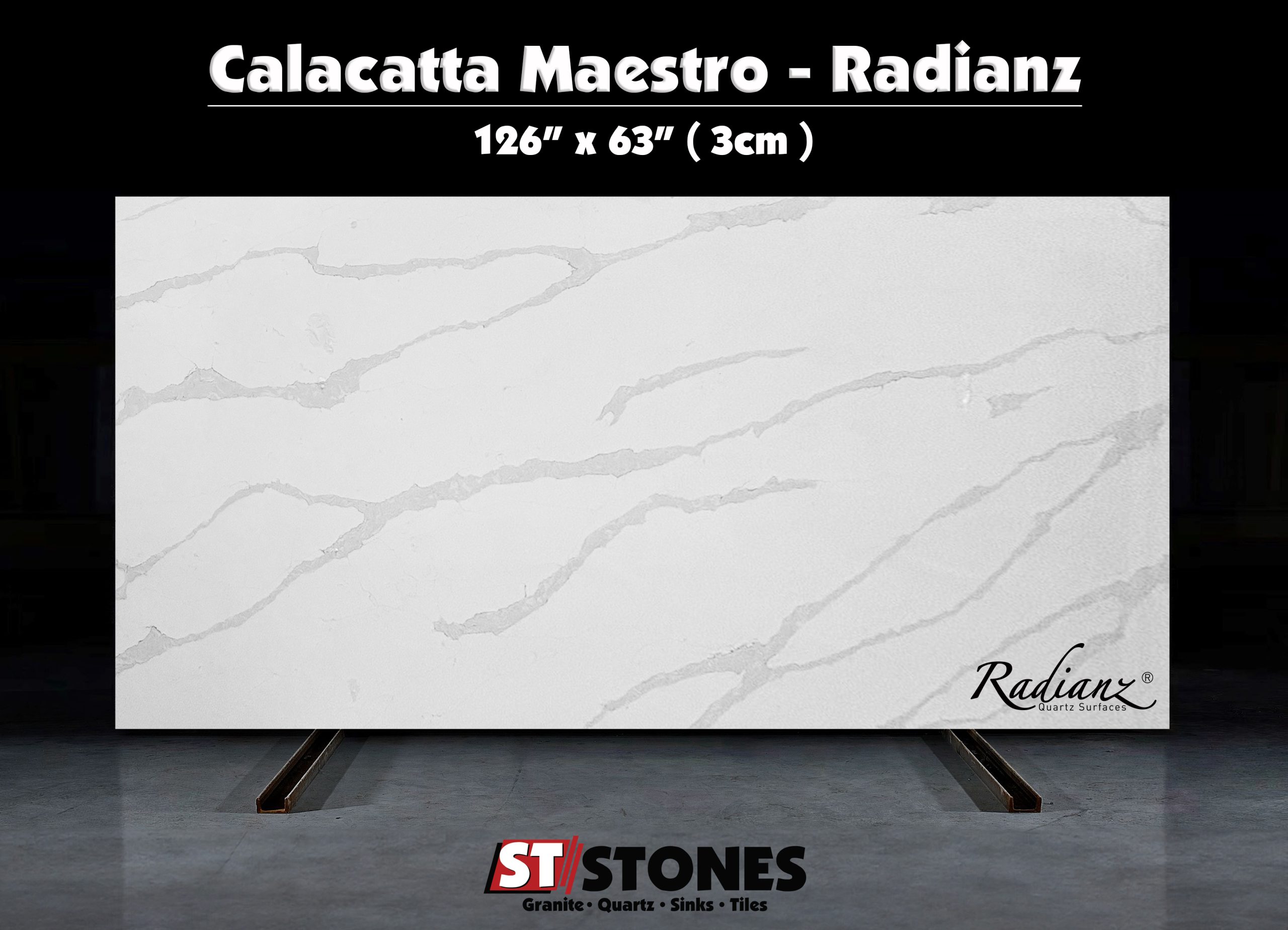 Radianz Calacatta Maestro Quartz 3CM